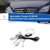 0 Placche LED vano piedi cambiacolore bluetooth per Mercedes Classe-B W245 2005 - 2011 Kit 4 Placche LED Cambiacolore RGB Bluetooth Vano piedi e Abitacolo