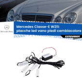 0 Placche LED vano piedi cambiacolore bluetooth per Mercedes Classe-E W211 2002 - 2009 Kit 4 Placche LED Cambiacolore RGB Bluetooth Vano piedi e Abitacolo