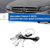 0 Placche LED vano piedi cambiacolore bluetooth per Mercedes Classe-E W213 2016 - 2018 Kit 4 Placche LED Cambiacolore RGB Bluetooth Vano piedi e Abitacolo