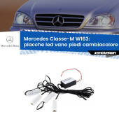 0 Placche LED vano piedi cambiacolore bluetooth per Mercedes Classe-M W163 1998 - 2005 Kit 4 Placche LED Cambiacolore RGB Bluetooth Vano piedi e Abitacolo
