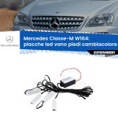 0 Placche LED vano piedi cambiacolore bluetooth per Mercedes Classe-M W164 2005 - 2011 Kit 4 Placche LED Cambiacolore RGB Bluetooth Vano piedi e Abitacolo