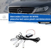 0 Placche LED vano piedi cambiacolore bluetooth per Mercedes Classe-M W166 2011 - 2015 Kit 4 Placche LED Cambiacolore RGB Bluetooth Vano piedi e Abitacolo