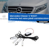 0 Placche LED vano piedi cambiacolore bluetooth per Mercedes Classe-V W447 2014 in poi Kit 4 Placche LED Cambiacolore RGB Bluetooth Vano piedi e Abitacolo