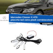 0 Placche LED vano piedi cambiacolore bluetooth per Mercedes Classe-X 470 2017 in poi Kit 4 Placche LED Cambiacolore RGB Bluetooth Vano piedi e Abitacolo