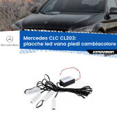 0 Placche LED vano piedi cambiacolore bluetooth per Mercedes CLC CL203 2008 - 2011 Kit 4 Placche LED Cambiacolore RGB Bluetooth Vano piedi e Abitacolo