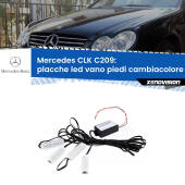0 Placche LED vano piedi cambiacolore bluetooth per Mercedes CLK C209 2002 - 2009 Kit 4 Placche LED Cambiacolore RGB Bluetooth Vano piedi e Abitacolo