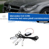 0 Placche LED vano piedi cambiacolore bluetooth per Mercedes CLS C218 2011 - 2017 Kit 4 Placche LED Cambiacolore RGB Bluetooth Vano piedi e Abitacolo