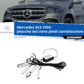 0 Placche LED vano piedi cambiacolore bluetooth per Mercedes GLS X166 2015 - 2019 Kit 4 Placche LED Cambiacolore RGB Bluetooth Vano piedi e Abitacolo