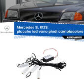 0 Placche LED vano piedi cambiacolore bluetooth per Mercedes SL R129 1989 - 2001 Kit 4 Placche LED Cambiacolore RGB Bluetooth Vano piedi e Abitacolo