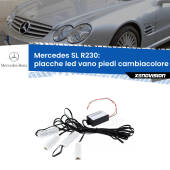0 Placche LED vano piedi cambiacolore bluetooth per Mercedes SL R230 2001 - 2012 Kit 4 Placche LED Cambiacolore RGB Bluetooth Vano piedi e Abitacolo