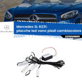 0 Placche LED vano piedi cambiacolore bluetooth per Mercedes SL R231 2012 in poi Kit 4 Placche LED Cambiacolore RGB Bluetooth Vano piedi e Abitacolo
