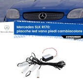 0 Placche LED vano piedi cambiacolore bluetooth per Mercedes SLK R170 1996 - 2004 Kit 4 Placche LED Cambiacolore RGB Bluetooth Vano piedi e Abitacolo