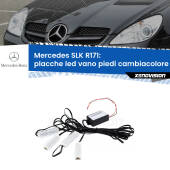 0 Placche LED vano piedi cambiacolore bluetooth per Mercedes SLK R171 2004 - 2011 Kit 4 Placche LED Cambiacolore RGB Bluetooth Vano piedi e Abitacolo