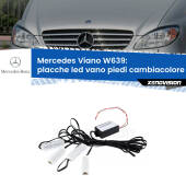 0 Placche LED vano piedi cambiacolore bluetooth per Mercedes Viano W639 2003 - 2007 Kit 4 Placche LED Cambiacolore RGB Bluetooth Vano piedi e Abitacolo
