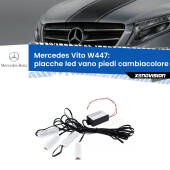 0 Placche LED vano piedi cambiacolore bluetooth per Mercedes Vito W447 2014 in poi Kit 4 Placche LED Cambiacolore RGB Bluetooth Vano piedi e Abitacolo