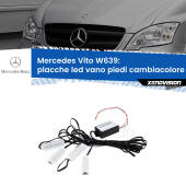0 Placche LED vano piedi cambiacolore bluetooth per Mercedes Vito W639 2003 - 2012 Kit 4 Placche LED Cambiacolore RGB Bluetooth Vano piedi e Abitacolo