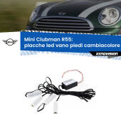 0 Placche LED vano piedi cambiacolore bluetooth per Mini Clubman R55 2007 - 2014 Kit 4 Placche LED Cambiacolore RGB Bluetooth Vano piedi e Abitacolo