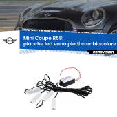 0 Placche LED vano piedi cambiacolore bluetooth per Mini Coupe R58 2011 - 2015 Kit 4 Placche LED Cambiacolore RGB Bluetooth Vano piedi e Abitacolo