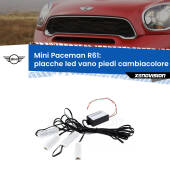 0 Placche LED vano piedi cambiacolore bluetooth per Mini Paceman R61 2012 - 2016 Kit 4 Placche LED Cambiacolore RGB Bluetooth Vano piedi e Abitacolo