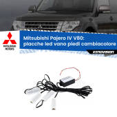 0 Placche LED vano piedi cambiacolore bluetooth per Mitsubishi Pajero IV V80 2007 - 2021 Kit 4 Placche LED Cambiacolore RGB Bluetooth Vano piedi e Abitacolo