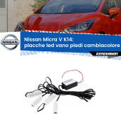 0 Placche LED vano piedi cambiacolore bluetooth per Nissan Micra V K14 2016 in poi Kit 4 Placche LED Cambiacolore RGB Bluetooth Vano piedi e Abitacolo