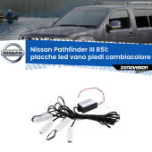 0 Placche LED vano piedi cambiacolore bluetooth per Nissan Pathfinder III R51 2005 - 2011 Kit 4 Placche LED Cambiacolore RGB Bluetooth Vano piedi e Abitacolo