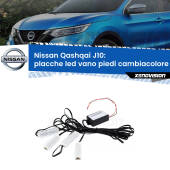 0 Placche LED vano piedi cambiacolore bluetooth per Nissan Qashqai J10 2007 - 2013 Kit 4 Placche LED Cambiacolore RGB Bluetooth Vano piedi e Abitacolo
