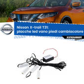 0 Placche LED vano piedi cambiacolore bluetooth per Nissan X-trail T31 2007 - 2014 Kit 4 Placche LED Cambiacolore RGB Bluetooth Vano piedi e Abitacolo