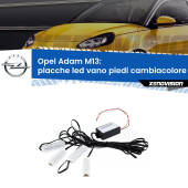 0 Placche LED vano piedi cambiacolore bluetooth per Opel Adam M13 2012 - 2019 Kit 4 Placche LED Cambiacolore RGB Bluetooth Vano piedi e Abitacolo