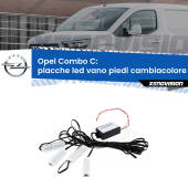 0 Placche LED vano piedi cambiacolore bluetooth per Opel Combo C  2001 - 2011 Kit 4 Placche LED Cambiacolore RGB Bluetooth Vano piedi e Abitacolo