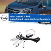 0 Placche LED vano piedi cambiacolore bluetooth per Opel Meriva A X03 2003 - 2010 Kit 4 Placche LED Cambiacolore RGB Bluetooth Vano piedi e Abitacolo