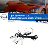0 Placche LED vano piedi cambiacolore bluetooth per Opel Speedster E01 2000 - 2006 Kit 4 Placche LED Cambiacolore RGB Bluetooth Vano piedi e Abitacolo