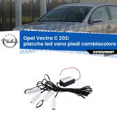 0 Placche LED vano piedi cambiacolore bluetooth per Opel Vectra C Z02 2002 - 2010 Kit 4 Placche LED Cambiacolore RGB Bluetooth Vano piedi e Abitacolo
