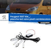 0 Placche LED vano piedi cambiacolore bluetooth per Peugeot 1007 KM_ 2005 - 2009 Kit 4 Placche LED Cambiacolore RGB Bluetooth Vano piedi e Abitacolo