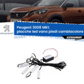 0 Placche LED vano piedi cambiacolore bluetooth per Peugeot 3008 Mk1 2008 - 2015 Kit 4 Placche LED Cambiacolore RGB Bluetooth Vano piedi e Abitacolo