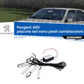 0 Placche LED vano piedi cambiacolore bluetooth per Peugeot 405 1987 - 1997 Kit 4 Placche LED Cambiacolore RGB Bluetooth Vano piedi e Abitacolo