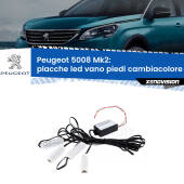 0 Placche LED vano piedi cambiacolore bluetooth per Peugeot 5008 Mk2 2017 in poi Kit 4 Placche LED Cambiacolore RGB Bluetooth Vano piedi e Abitacolo