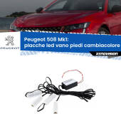 0 Placche LED vano piedi cambiacolore bluetooth per Peugeot 508 Mk1 2010 - 2017 Kit 4 Placche LED Cambiacolore RGB Bluetooth Vano piedi e Abitacolo