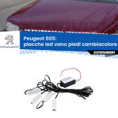 0 Placche LED vano piedi cambiacolore bluetooth per Peugeot 605 1989 - 1999 Kit 4 Placche LED Cambiacolore RGB Bluetooth Vano piedi e Abitacolo