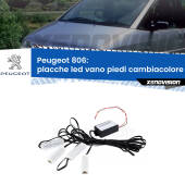 0 Placche LED vano piedi cambiacolore bluetooth per Peugeot 806 1994 - 2002 Kit 4 Placche LED Cambiacolore RGB Bluetooth Vano piedi e Abitacolo