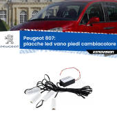 0 Placche LED vano piedi cambiacolore bluetooth per Peugeot 807 2002 - 2010 Kit 4 Placche LED Cambiacolore RGB Bluetooth Vano piedi e Abitacolo