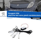 0 Placche LED vano piedi cambiacolore bluetooth per Peugeot ION 2010 - 2019 Kit 4 Placche LED Cambiacolore RGB Bluetooth Vano piedi e Abitacolo