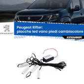 0 Placche LED vano piedi cambiacolore bluetooth per Peugeot Rifter 2018 in poi Kit 4 Placche LED Cambiacolore RGB Bluetooth Vano piedi e Abitacolo