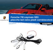 0 Placche LED vano piedi cambiacolore bluetooth per Porsche 718 cayman 982 2016 in poi Kit 4 Placche LED Cambiacolore RGB Bluetooth Vano piedi e Abitacolo