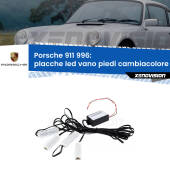 0 Placche LED vano piedi cambiacolore bluetooth per Porsche 911 996 1997 - 2005 Kit 4 Placche LED Cambiacolore RGB Bluetooth Vano piedi e Abitacolo