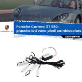 0 Placche LED vano piedi cambiacolore bluetooth per Porsche Carrera GT 980 2003 - 2006 Kit 4 Placche LED Cambiacolore RGB Bluetooth Vano piedi e Abitacolo