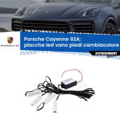 0 Placche LED vano piedi cambiacolore bluetooth per Porsche Cayenne 92A 2010 in poi Kit 4 Placche LED Cambiacolore RGB Bluetooth Vano piedi e Abitacolo