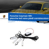 0 Placche LED vano piedi cambiacolore bluetooth per Porsche Cayman 981 2013 in poi Kit 4 Placche LED Cambiacolore RGB Bluetooth Vano piedi e Abitacolo