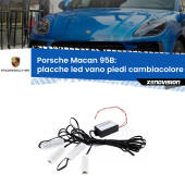 0 Placche LED vano piedi cambiacolore bluetooth per Porsche Macan 95B 2014 - 2018 Kit 4 Placche LED Cambiacolore RGB Bluetooth Vano piedi e Abitacolo