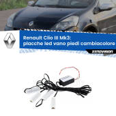 0 Placche LED vano piedi cambiacolore bluetooth per Renault Clio III  2005 - 2011 Kit 4 Placche LED Cambiacolore RGB Bluetooth Vano piedi e Abitacolo